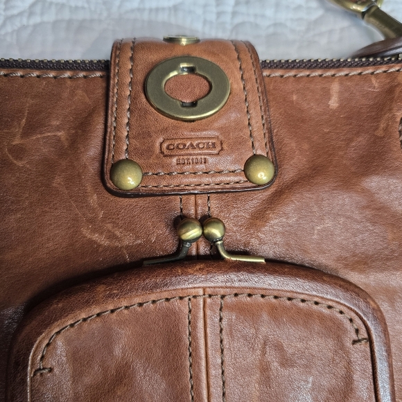 Coach Bridget 65th Anniversary Legacy Turnlock Kisslock Brown Shoulder Bag 11623 - Picture 10 of 17